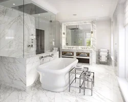 Bathroom design in marble tones