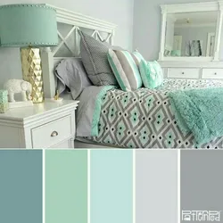 Mint color combination with other colors in the living room interior