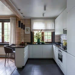Kitchen with two windows interior design