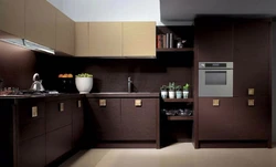 Kitchen color brown color combination photo