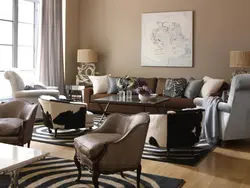 Интерьер гостиной в коричневых цветах