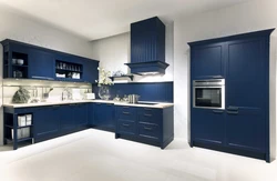 Kitchen interior in blue style