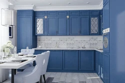 Kitchen interior in blue style