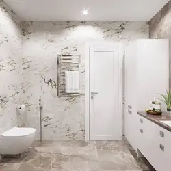 Bathroom with marble tiles photo