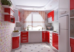 Кухня красные фасады фото