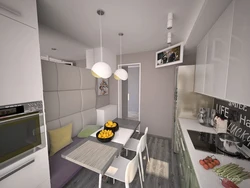 Kitchen design in a two-room apartment of a 9 sq.m panel house