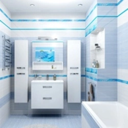 Интерьер ванной комнаты голубой фото