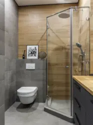 Duş və tualet ilə vanna otağı daxili dizayn