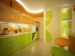 Кухня зеленая с деревом интерьер кухни
