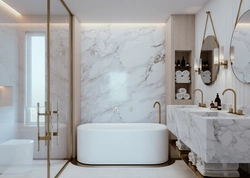 Light marble bathroom design