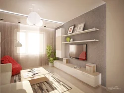 Design of a hall room in an 18 sq. m apartment with a balcony