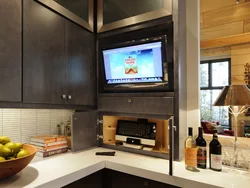 Kitchen design with TV set photo