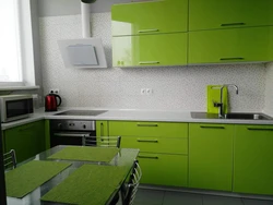 Кухня ў зялёным колеры дызайн фота