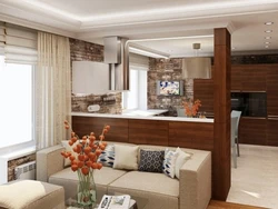 Design of a large kitchen living room in the house