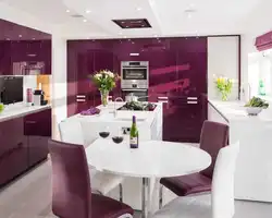 White Lilac Kitchen In The Interior