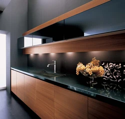 Modern kitchen design in dark colors