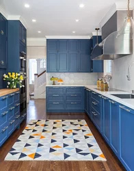 Kitchen Interior With Blue Facade