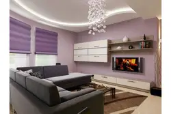 Living room decor in a modern style in the interior photo design