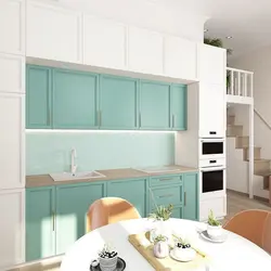 Mint kitchen in the living room interior
