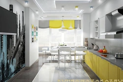Кухня в желтом сером цветах фото