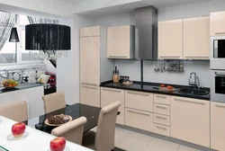Кухни черно бежевого цвета фото