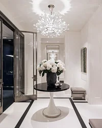 Ceiling chandeliers in the hallway modern design photo