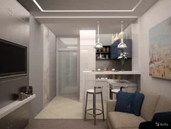 Studio apartment design 27 sq.m. with balcony