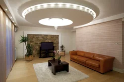 Двухуровневые потолки из гипсокартона для гостиной фото дизайн