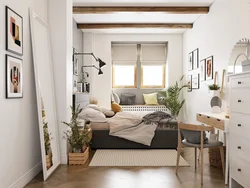 Living room bedroom design in Scandinavian style