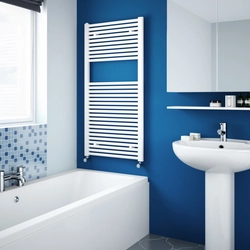 Water Heated Towel Rail For The Bathroom Photo In The Interior