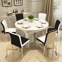 Дизайн стола на кухню со стульями фото