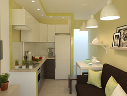 Kitchen Living Room 10 Sq M With Sofa Layout Photo