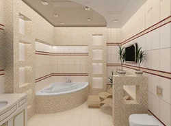 Дизайн туалета совмещенного с угловой ванной