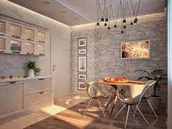 Decorative Stone In The Kitchen Photo Design With Wallpaper