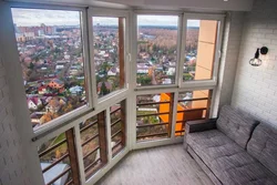 Panoramic windows in the interior of the apartment