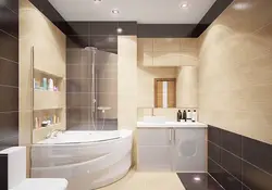 Бұрыштық ваннасы бар ванна бөлмесінің дизайны 5 м