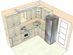Кухня угловая дизайн с холодильником фото мойка в углу