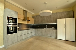 Kitchen beige concrete photo