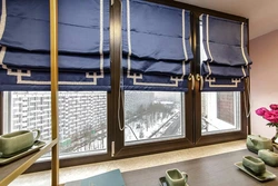 Римские шторы на пластиковые окна на кухню фото