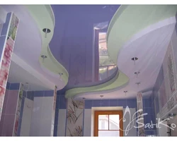 Потолок из гипсокартона в ванной фото
