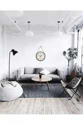 Apartments with white walls in the interior photo