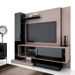 Modern Mini Walls In The Living Room For TV Photo