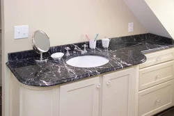 White Marquina marble in the kitchen interior photo