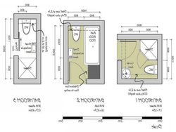 Bathroom interior with dimensions