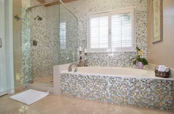 Bathroom design with large tiles photo