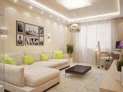 Apartment interior living room light sofa