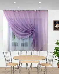 Curtains for the kitchen in a modern style two-tone photo windows