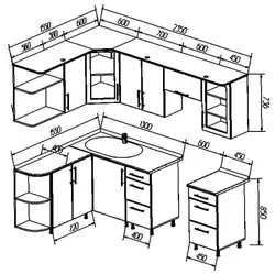 Corner kitchens with sink in the corner photo with dimensions