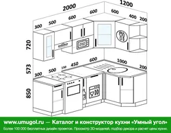 Угловые кухни с мойкой в углу фото с размерами