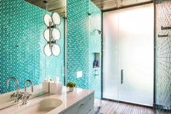 Photo of bathroom glass tiles